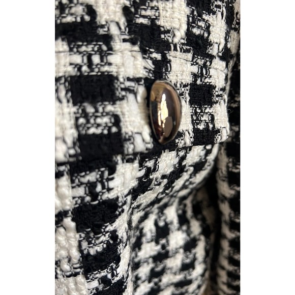 Tahari Cropped Black and White Tweed Jacket - S - Picture 4 of 8